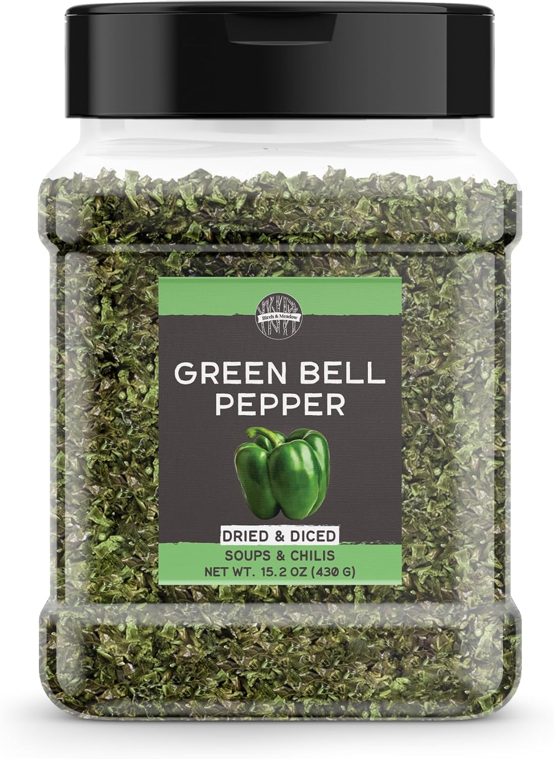 Birch & Meadow Diced Green Bell Pepper, 15.2 oz, Cut & Dried, Soups & Chilis, Fresh Taste