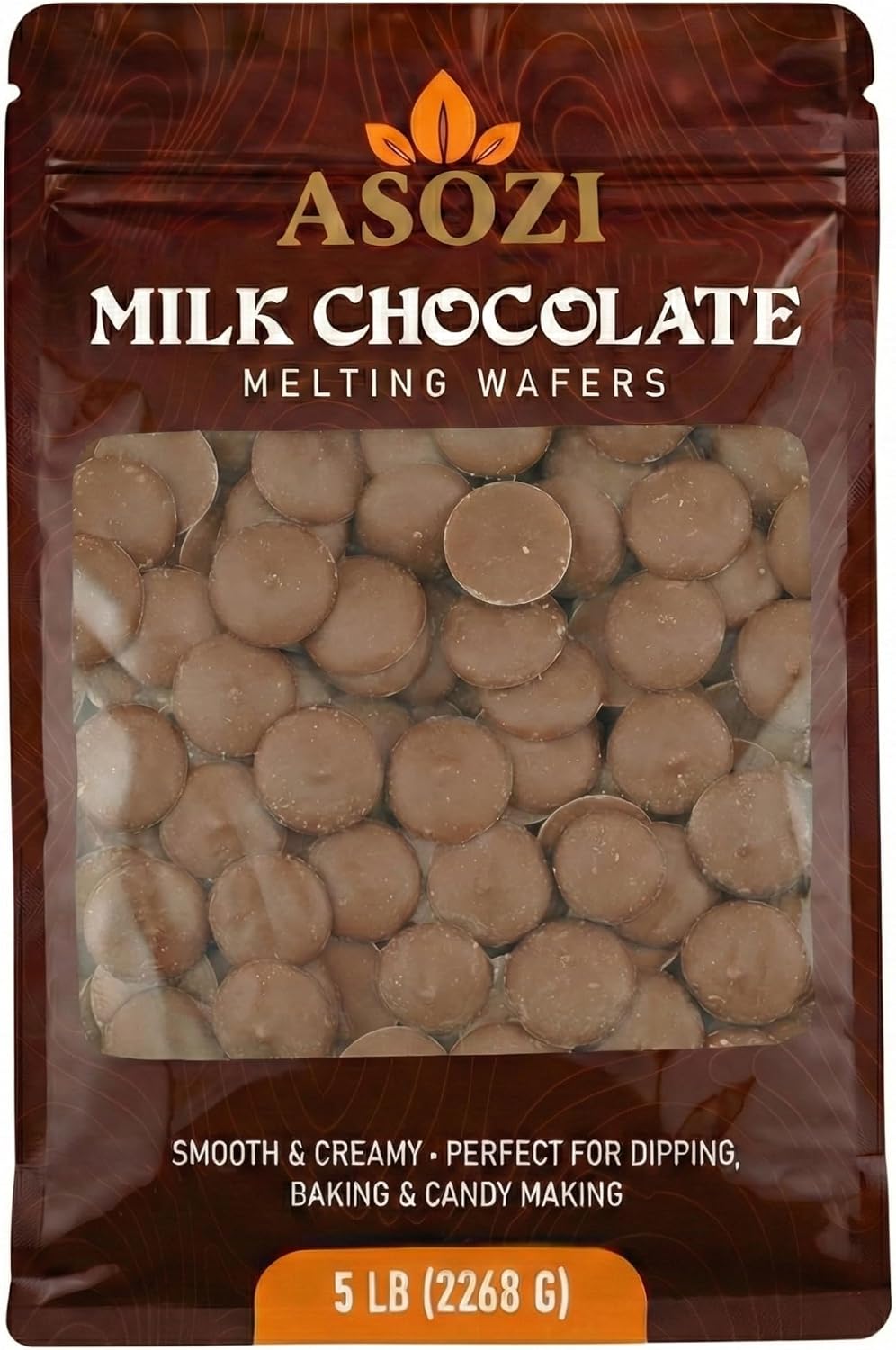 Milk Chocolate Melting Wafers - 5 pounds of Milk Chocolate Cocoa Lite, Perfect for Melting and Dipping, and Dubai Chocolate Bar, Premium Quality Chocolate Wafers for All Your Baking Needs - 80oz