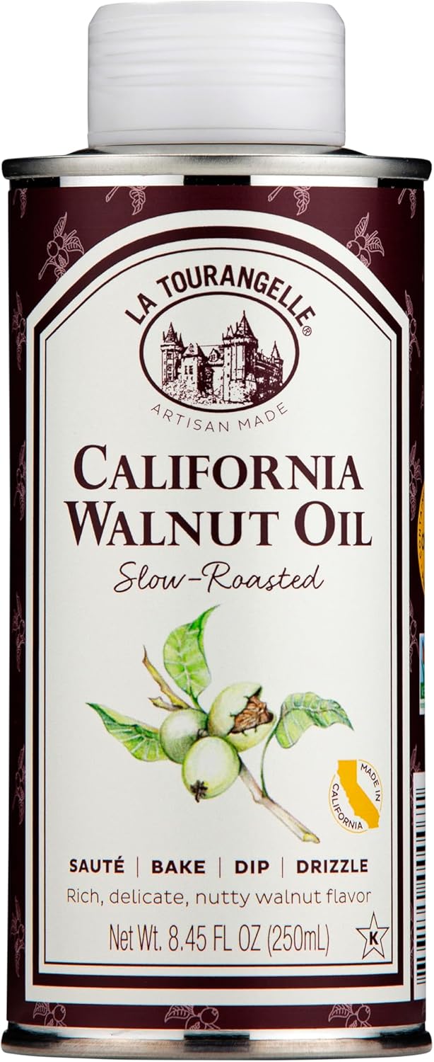 La Tourangelle, Roasted Walnut Oil, Plant-Based Source of Omega-3 Fatty Acid, Cooking, Baking, & Beauty, 8.45 fl oz