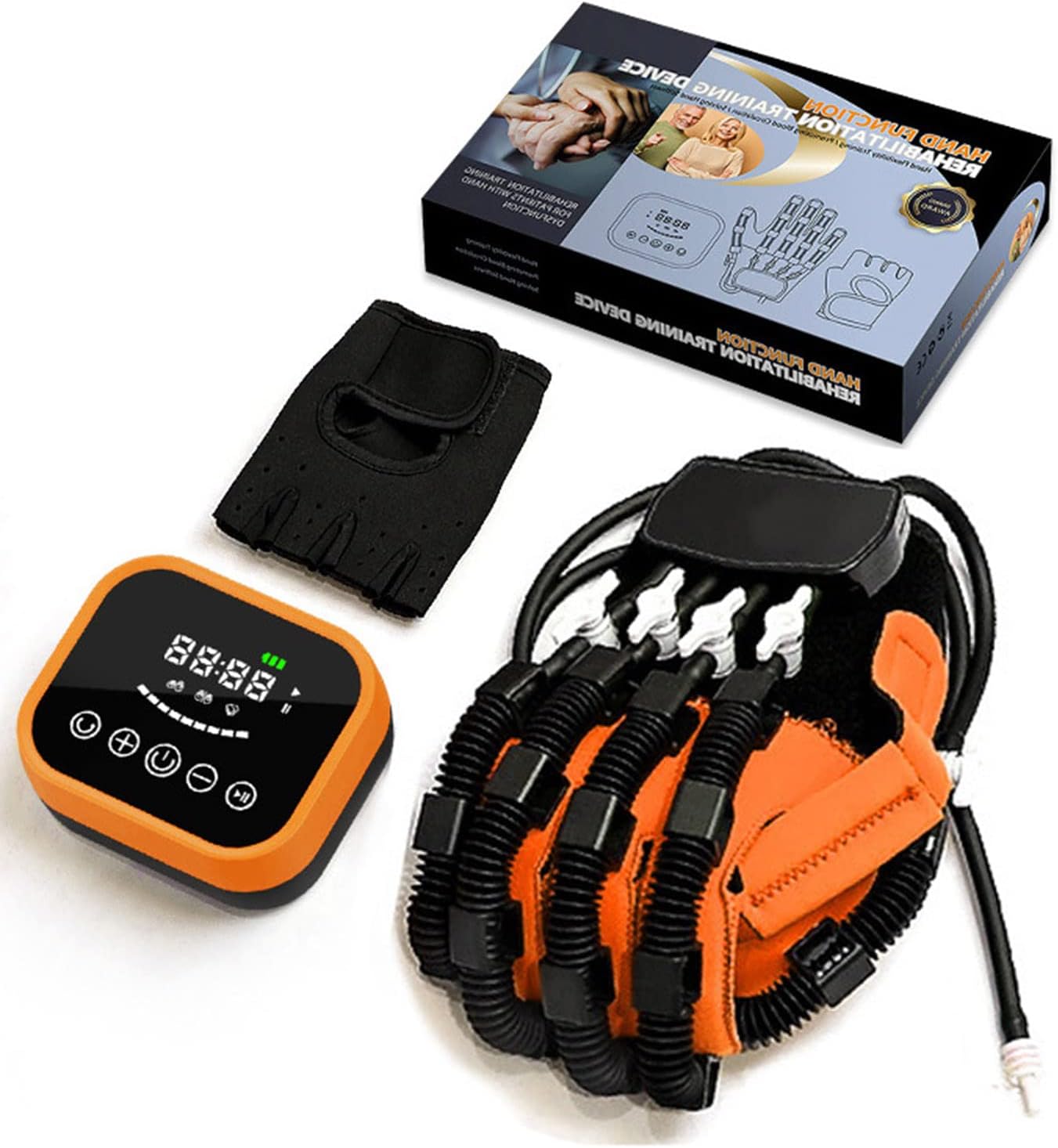 Rehabilitation Robot Gloves for Stroke Hemiplegia Help Patient, Hand Rehabilitation Device Help Patient,with Hand Dysfunction to Independently Carry Out Rehabilitation Training,Left hand,XL