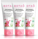 Fluoride Free Baby Toothpaste | Natural Toddler Toothpaste | Strawberry Flavored - Training Toothpaste for Toddlers | EWG Verified, Vegan, SLS Free, Safe to Swallow, Aloe Vera (3 Pack)