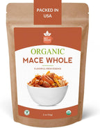 SPICY ORGANIC Mace Whole (Javantri) – 2 oz (57 g), USDA Certified Organic Mace Spice, 100% Raw, Non-GMO, Vegan, Gluten-Free – Enhance Dishes with Rich, Aromatic Flavor - Myristica Fragrans