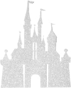 Flairs New York Happy Birthday Decorations Cake Toppers Party Props (Pack of 1 Cake Topper, Silver Glitter Princess Castle)