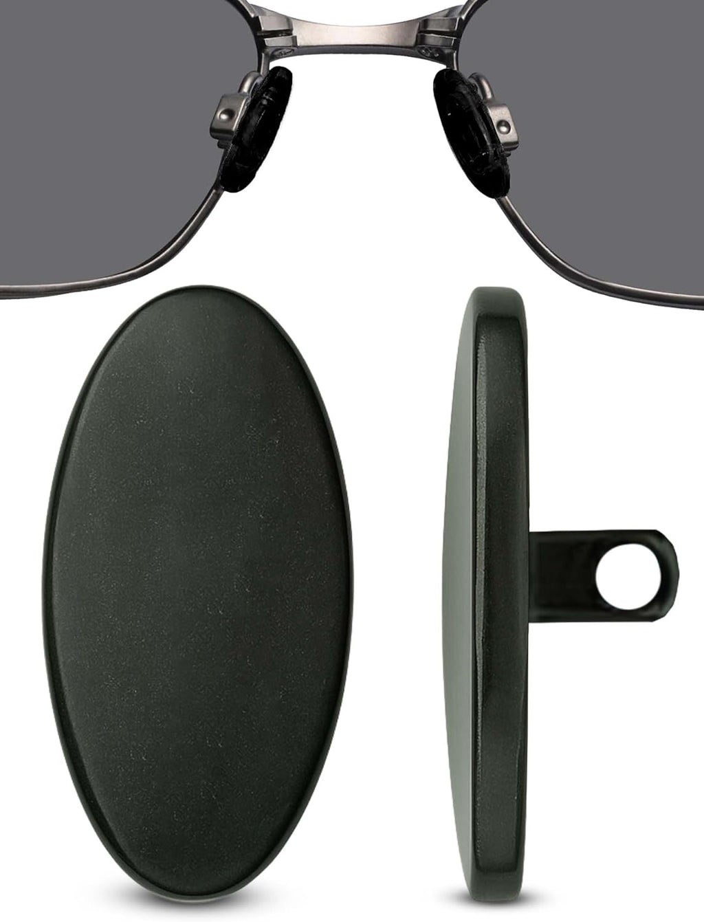 SPORTS WORLD VISION Glasses Titanium Nose Pads | Oval Shape Non-Slip Nose Pads for Glasses | 13mm Screw-in Easy Replacement and Comfortable Fit 1 Pair in Black Finish
