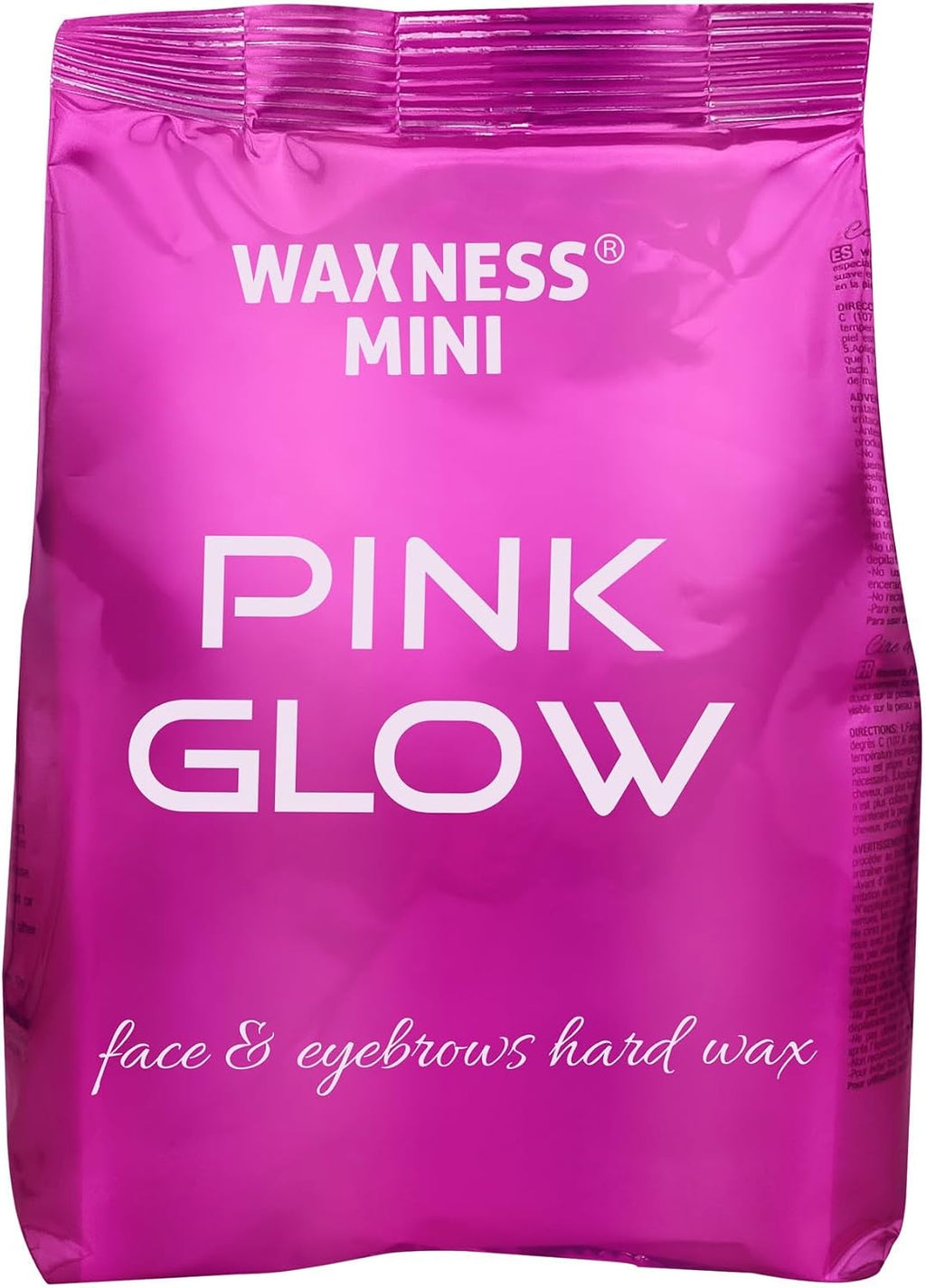 Waxness Pink Glow Face & Eyebrow Hard Wax 0.88 lb (400 g) – Stripless Hard Wax for Sensitive Skin, Face, Bikini, Rosin-Free Synthetic Formula, High Visibility Pink Color – Made in Italy