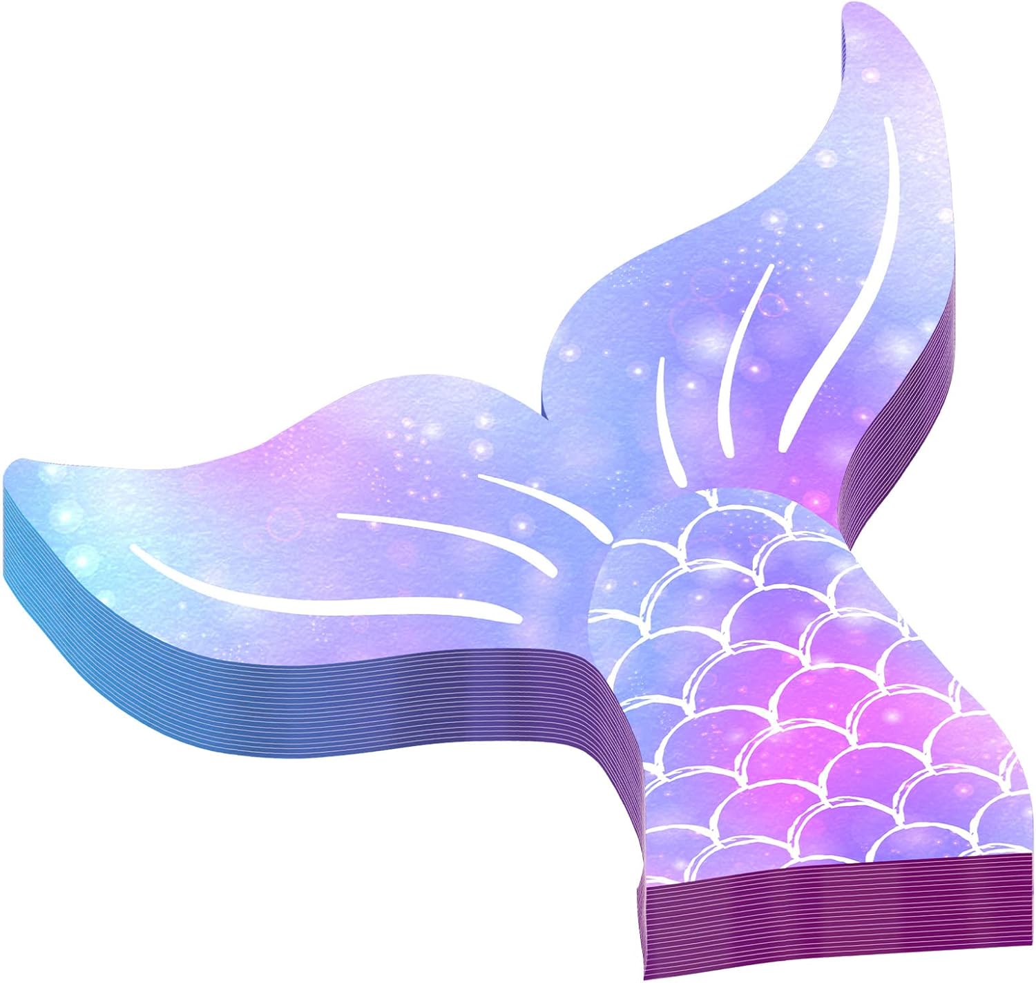50 Pieces Mermaid Party Napkins Mermaid Tail Paper Napkins 5 x 5 Inches Disposable Plates Decorations Under The Sea Funny Supplies for Birthday Party Decor