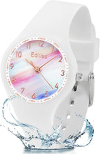 Edillas Kids Teens Watch Analog Girls Boys,50M Waterproof Stylish Watch for Children,Students with Soft Silicone Strap for Kids Teens Over 8 Years Old