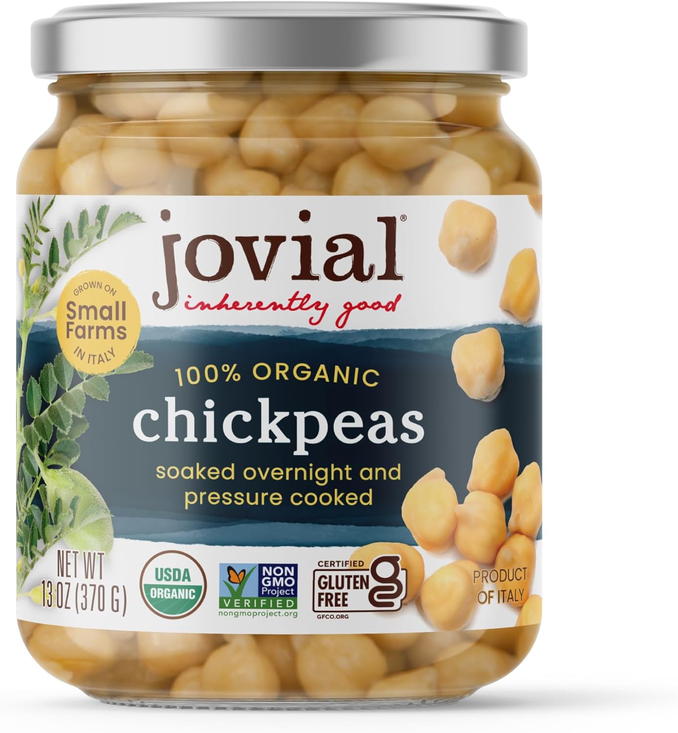 JOVIAL Organic Chickpeas In Glass Jar, 13 OZ