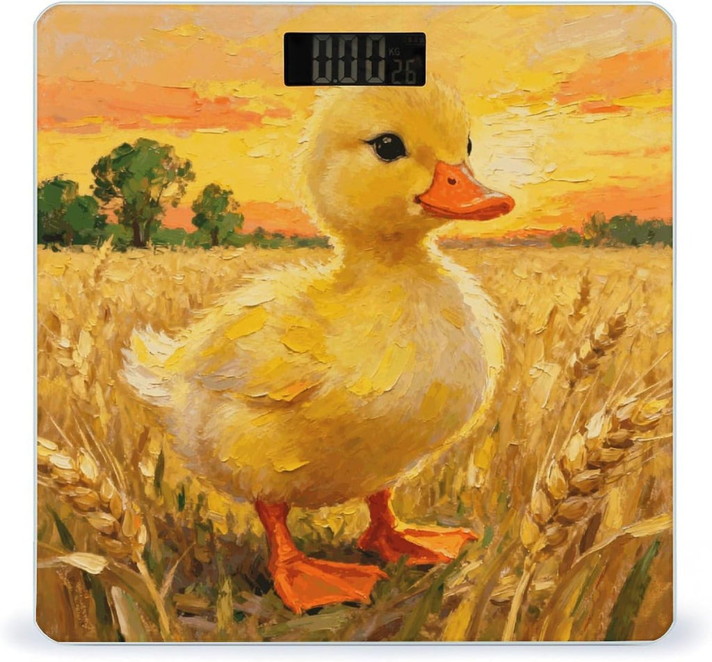 Cute Yellow Duck Body Weight Scale Accurate Stable Digital Bathroom Scale Safe Anti-Slip Home Scale with LCD Display, Anti-Slip Base & Safe Rounded Edge Design for Home Use