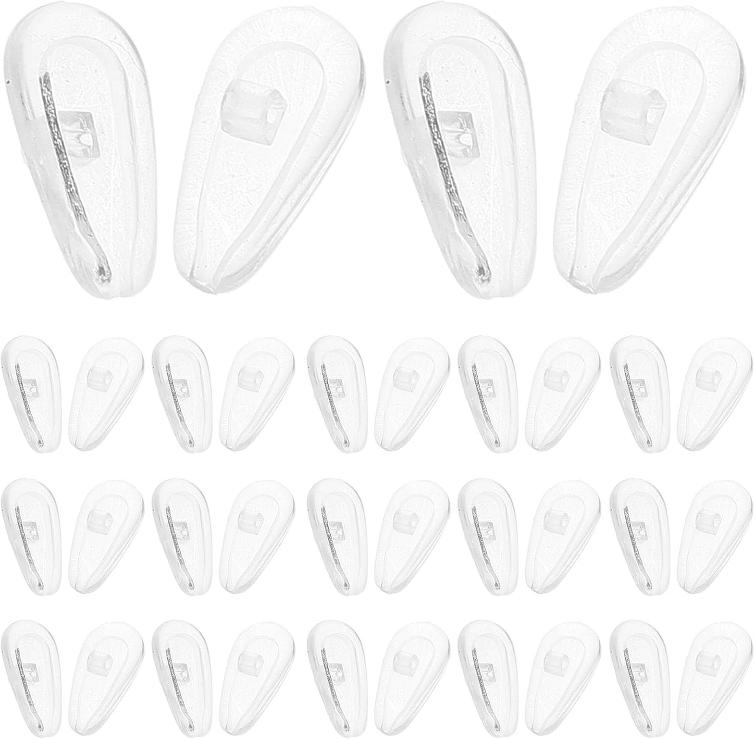 FRCOLOR Glasses Nose Pads Soft Silicone Cushion Non Slip Replacement Nose Guards for Eyeglasses Sunglasses Comfortable Secure Fit 50 Pcs