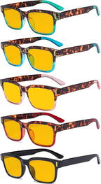 Eyekepper 5-pack Large Frame Reading Glasses - Stylish Reader Eyeglasses for Men Women Reading