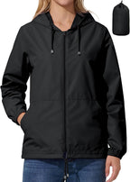 UIQUR Womens Rain Jacket Lightweight Windbreaker Waterproof Raincoat Cycling Running Hiking Gear Hood Packable