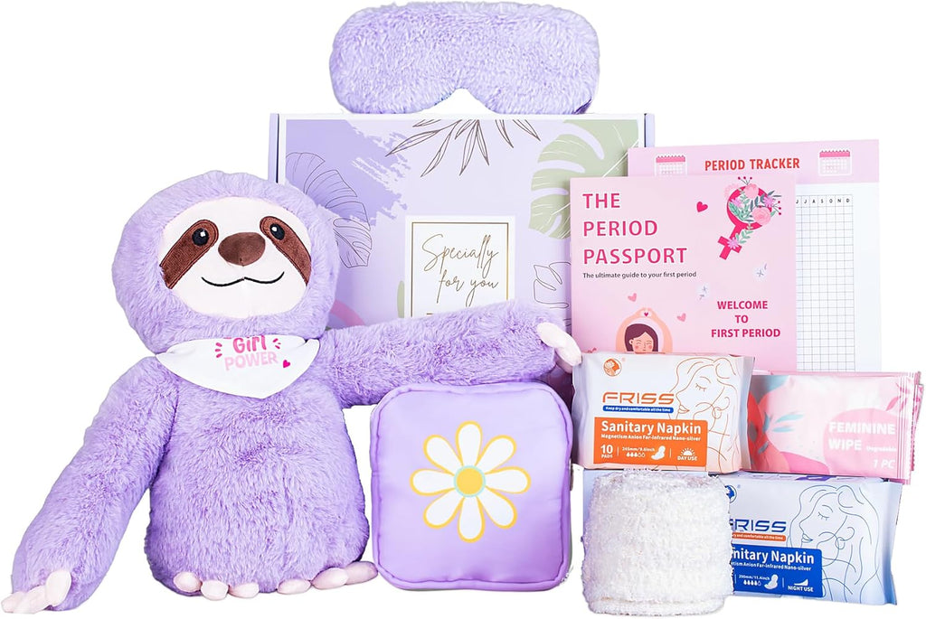 First Period Kit for Girls 9-12 Period Starter for Tweens Period Comfort Kits for Girls 10-12 First Period Gifts for Girls Teen Girl Emergency Kit for School (Purple)
