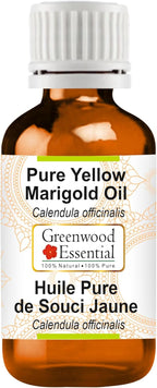 Greenwood Essential Pure Yellow Marigold Oil (Calendula officinalis) Premium Therapeutic Grade for Hair, Skin & Aromatherapy 15ml (0.50 oz)