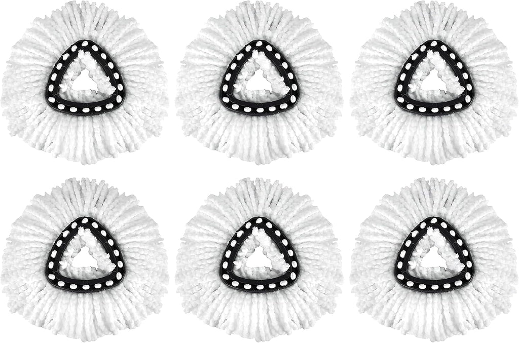 6 Pack EasyWring Spin Mop Refill - Compatible with O-Ceda, Microfiber Floor Spinning Heads Mop Head Replacement