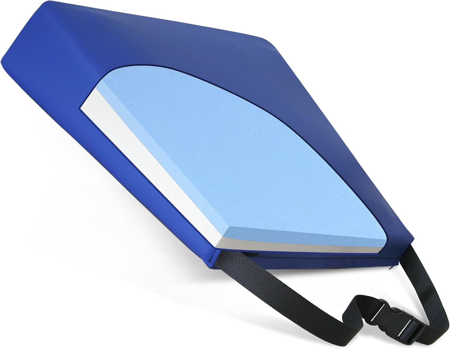 NYOrtho Wheelchair Wedge Seat Cushion - Wedge-Shaped Cushion for Wheelchairs, Office Chairs, Car Seats - Firm Foam with Quick Release Straps and Nonslip Bottom - Made in USA