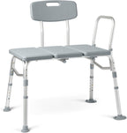 Medline Transfer Bench for Bathtubs and Showers, Adjustable Shower Bench and Bath Seat For Seniors and adults, Slip-resistant Feet, Heavy-Duty 400 lb. Weight Capacity, Tool-Free Assembly