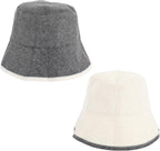 2pcs Wool Sauna Hat for Men & Women, Breathable Infrared Sauna Essentials Accessories Heat Protection Russian Banya Cap Hair Protector Cover for Spas Steam Rooms Bathhouses (Gray, White)