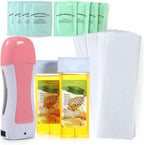 Roller Waxing Kit Roll on Wax Kit Wax Heater Depilatory Wax Roller Kit for Hair Removal for Women Men Sensitive Skin At Home Wax Machine