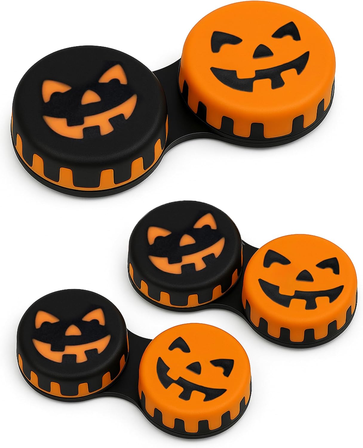 SPORTS WORLD VISION Seasonal Fun Contact Lens Cases Halloween Cute Screw Top Travel Storage Contact Lens Box L/R Eyes Holder Container, Outdoor Mini Contact Lens Storage case, 3 Cases in Same Style