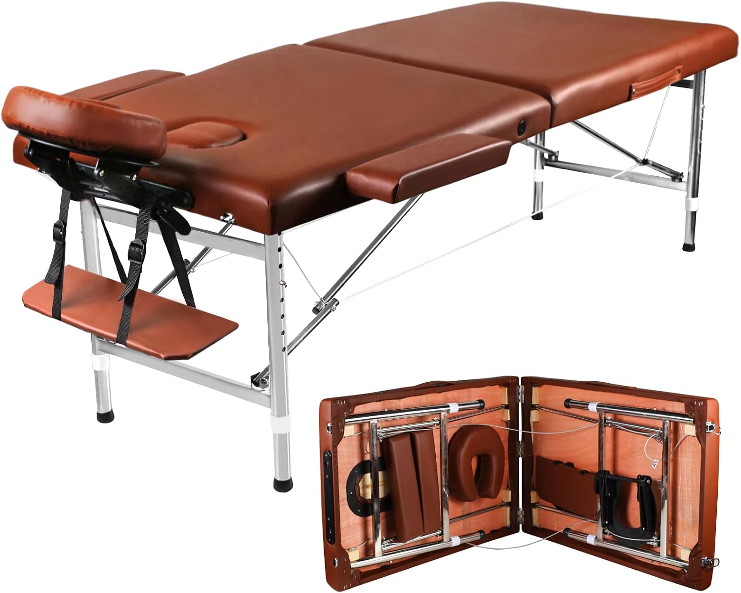 Massage Tables Portable 24" Wide Adjustable Folding Massage Bed, Lightweight Aluminum Esthetician Bed, Tattoo Chair for Client,Tattoo Table for Spa and Beauty Professionals
