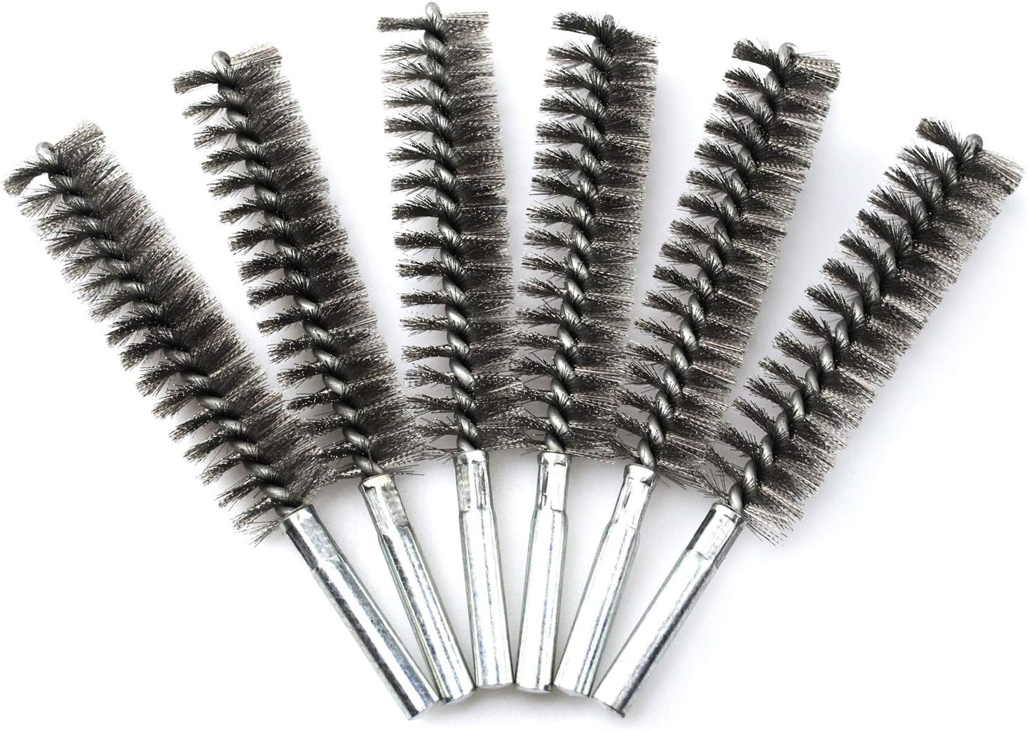 6pcs Pipe Cleaning Brush Set Stainless Steel Bristles, Stainless Steel Pipe Brush for Auto Parts,Bottles, Tubes, Etc.(1" 25mm)