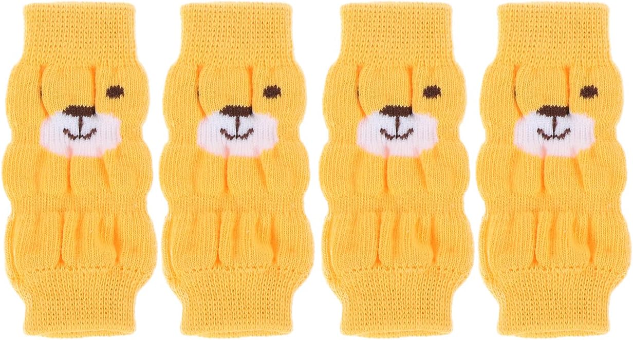 VICASKY Dog Sock Socks for Dogs Licking Tail Protector Knee Brace Leg 4Pcs Slip Leggings for Winter Durable Pet with Cartoon Comfortable Protection Indoor and Outdoor Use