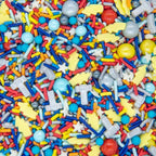 God of Thunder Superhero Sprinkles, Edible Confetti Cake Sprinkles Superhero Sprinkle for Cupcake Decorating Thunder Lightning Hammer Pearls Quin - Super Hero Sprinkle for Cake Decorating Decoration