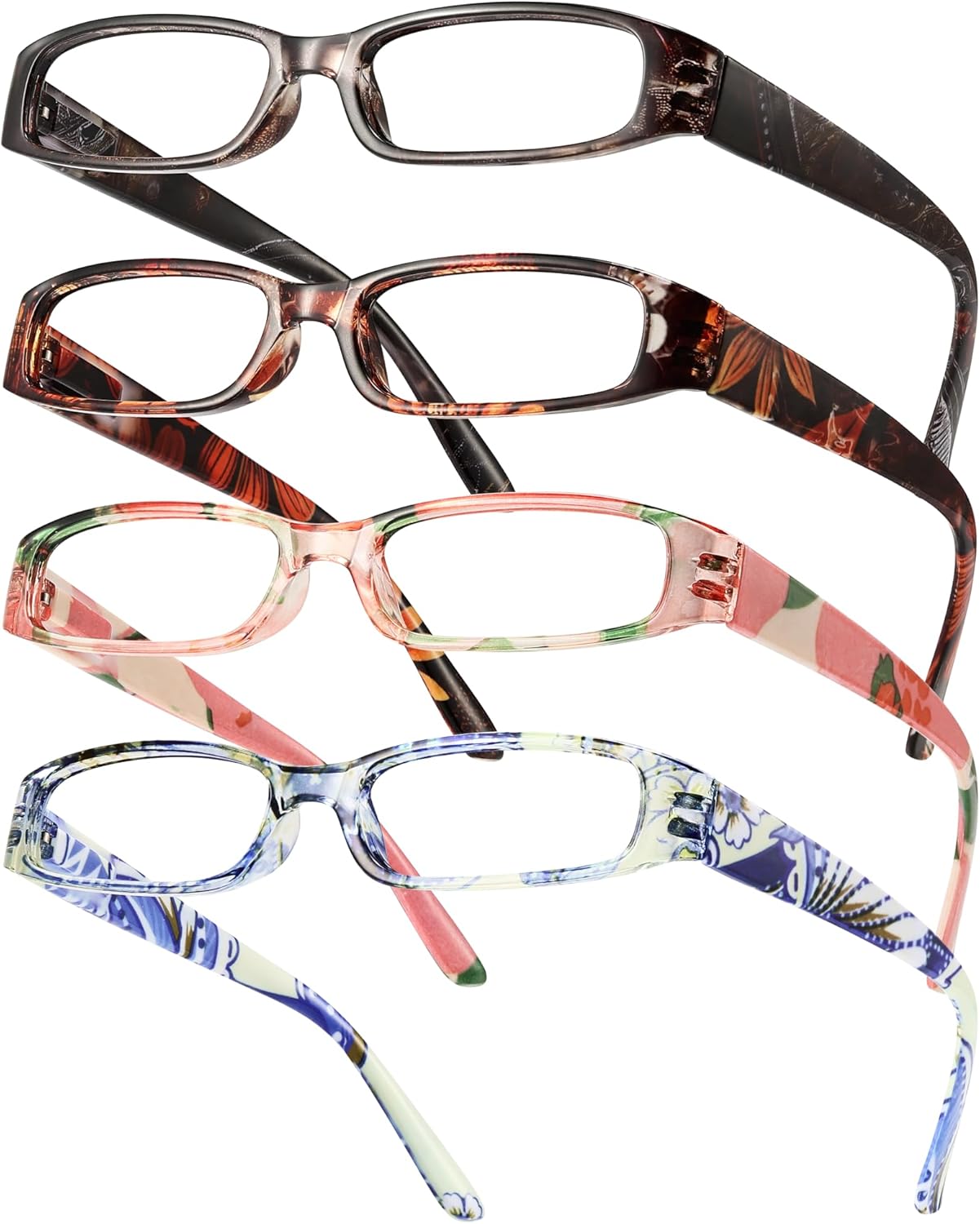 Gaoye 4-Pack Readers for Women, Blue Light Blocking Reading Glasses, Stylish Reading Glasses for Women in 4 Patterns