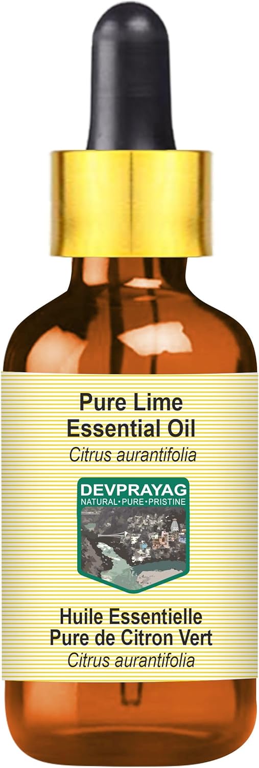Pure Lime Essential Oil (Citrus aurantifolia) with Glass Dropper Steam Distilled 30ml (1 oz)