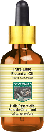Pure Lime Essential Oil (Citrus aurantifolia) with Glass Dropper Steam Distilled 30ml (1 oz)