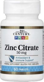 21st Century Healthcare Zinc Citrate Tablets 50mg, 60 Count