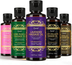 5 Pack Massage Oil for Massage Therapy, Lavender, Vanilla, Sore Muscle, Syringa & Anti Cellulite Massage Oil Kit for Relaxing Muscle & Soothing The Body, Home Spa Gifts for Her Him