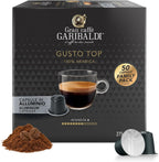 Gran Caffè Garibaldi Espresso Pods, Italian Roasted Compatible Nespresso Original Line Machines, 100% Arabica Blend, Brazilian & Central American Beans, Cocoa Aroma - Gusto Top (Aluminum) 50 Cups