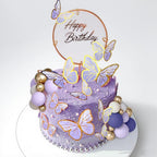 47PCS Purple Butterfly Cake Topper,Butterfly Cake Decorations Include Cake Toppers Pink Gold Balls for Baby Shower Wedding Birthday Bridal Shower Party Decor(Purple)