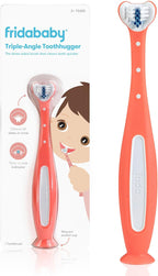 Frida Baby Triple-Angle Toothhugger Training Toddler Toothbrush | Toddler Toothbrush 2 Years and Up, Cleans All Sides at Once | Pink