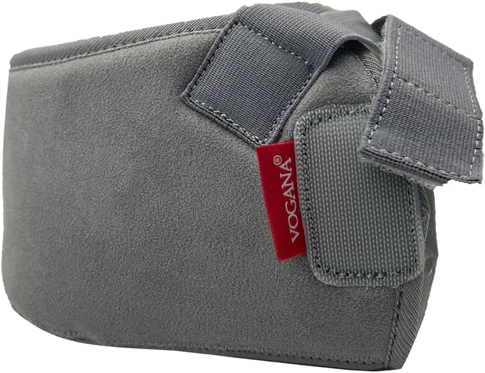 Vogana 1 Piece Fuzzy Heel Protectors for Pressure Sores Ulcers Elderly Bedridden Cushion Adjustable Pillow for Surgery Recovery Grey