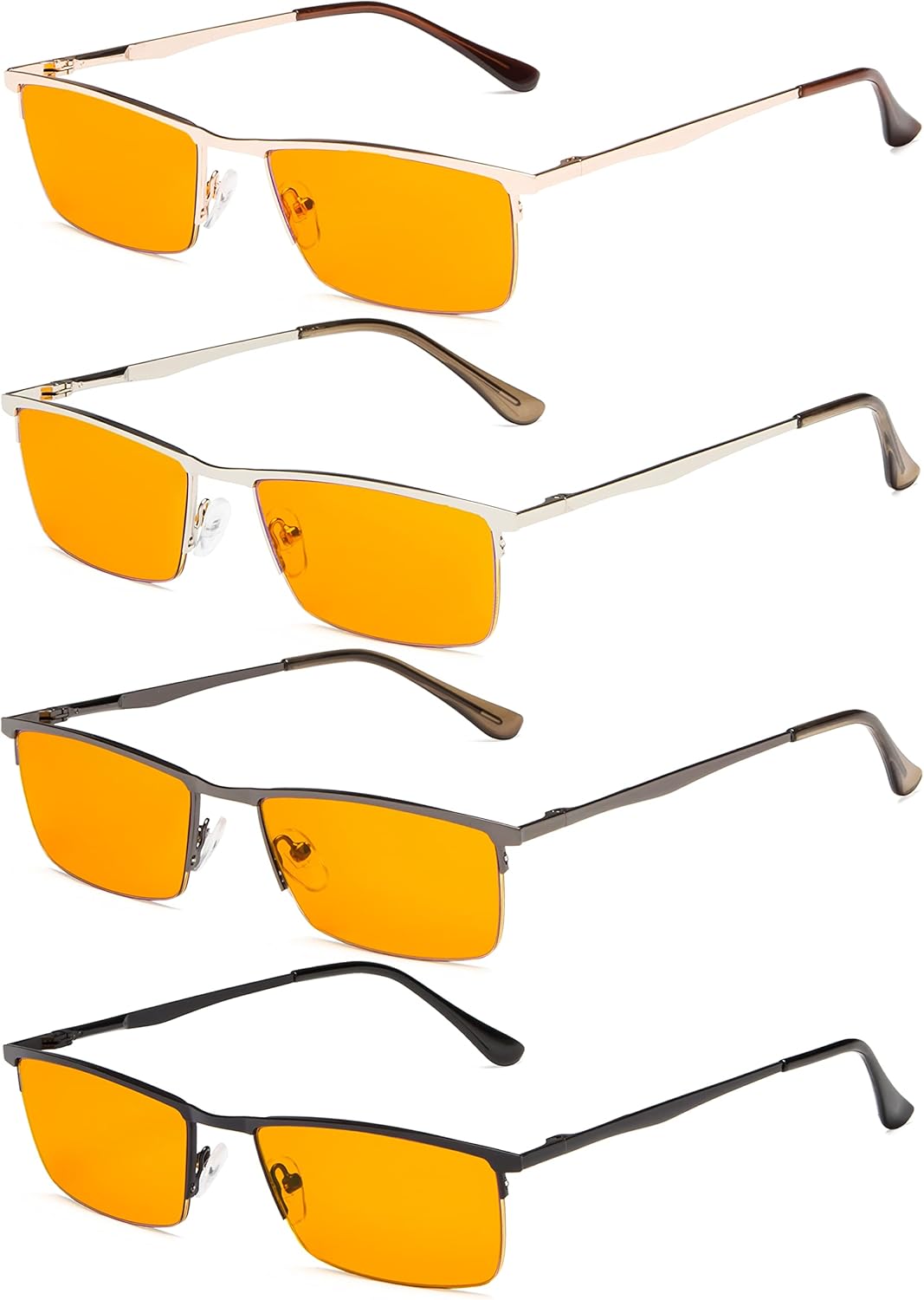 Eyekepper 4-Pack Quality Half-Rim Reading Glasses Readers with Spring Hinges Include Computer Readers for Women Men