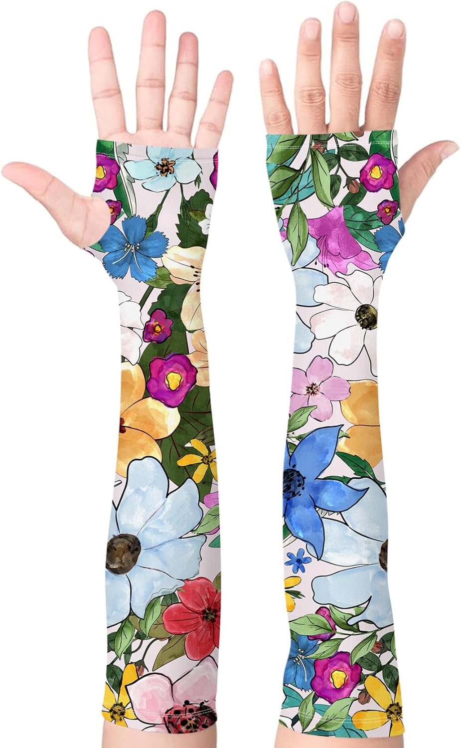 Bebila Gardening Sleeves for Women Farm UV Sun Protection Anti-Scratch Cooling Sleeves with Thumb Hole Arms Cover Outdoors