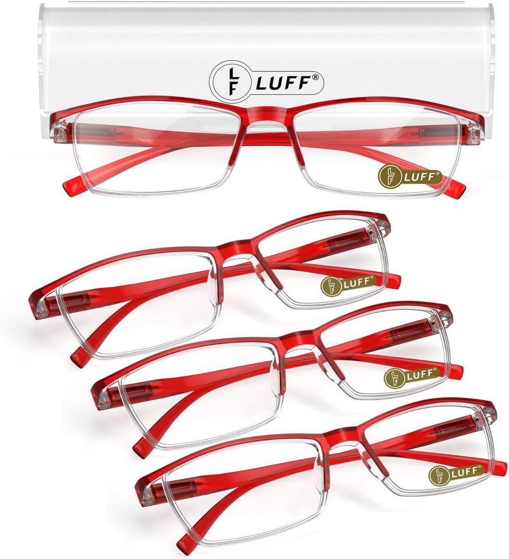 LUFF 4Pcs Anti-Blue-ray Reading Glasses Portable Ultra-Light Readers(2.50X)