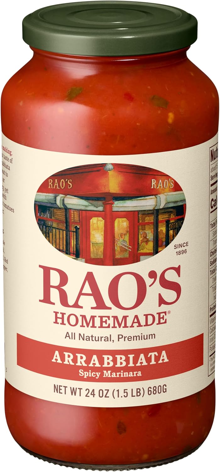 Rao's Homemade Arrabbiata Sauce, 24 oz, Tomato Sauce, Spicy, All Purpose, Keto Friendly Pasta Sauce, Premium Quality Tomatoes from Italy and Crushed Red Pepper