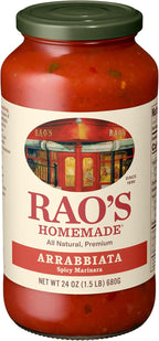 Rao's Homemade Arrabbiata Sauce, 24 oz, Tomato Sauce, Spicy, All Purpose, Keto Friendly Pasta Sauce, Premium Quality Tomatoes from Italy and Crushed Red Pepper