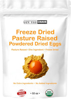 Freeze Dried Powdered Dried Eggs, Grade A Eggs, Grass Fed Pasture Raised, 70 Servings, MRE Food Supply, Camping Essentials, 25+ Years Shelf Life, Emergency Food Supply, 32 OZ