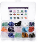 GEHECRST Assorted Raw Healing Crystals Gemstone Box Natural Rough Rock Quartz Crystal Stones Bulk for Wicca Reiki Chakra Healing Meditation Home Decor DIY Project Spiritual Crystal Gift Christmas