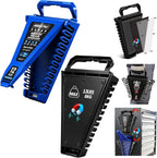 2-Piece Magnetic Wrench Organizer, 24-Slot Wrenches Holder Set with Lock Cover Metric 6–18mm & SAE 1/4-3/4", Wrench Rack Tool Trays with Carrying Handle for Wall Mount Toolbox Drawer Storage