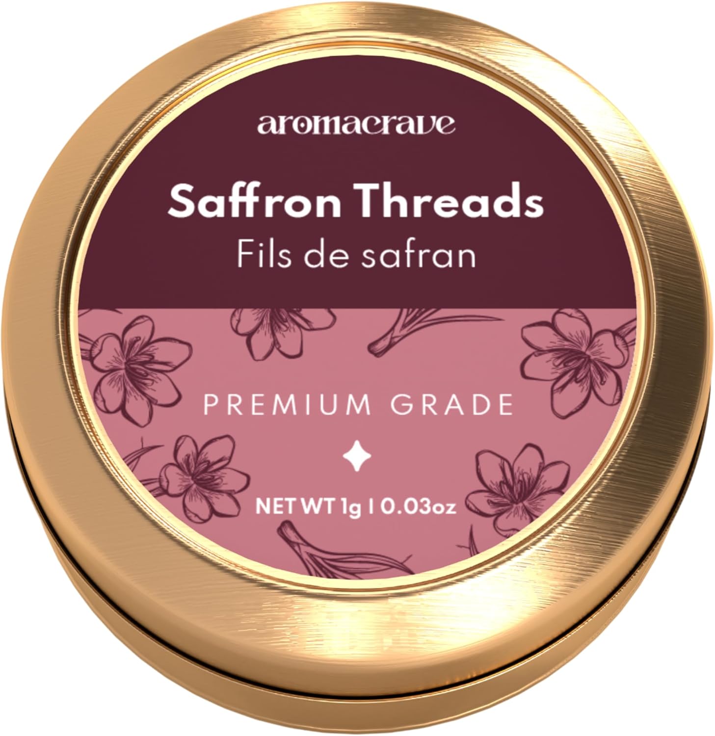 AROMACRAVE Premium Spanish Saffron Threads – 1g (0.03oz) – Hand-Harvested Pure Red Saffron, Grade A+ All-Natural Spice for Cooking, Tea, Paella, Rice & Skincare (1 Gram)