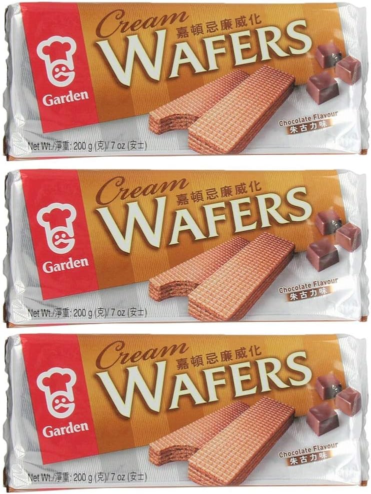 Garden Cream Wafers Chocolate Flavor 200g, 3 Pack