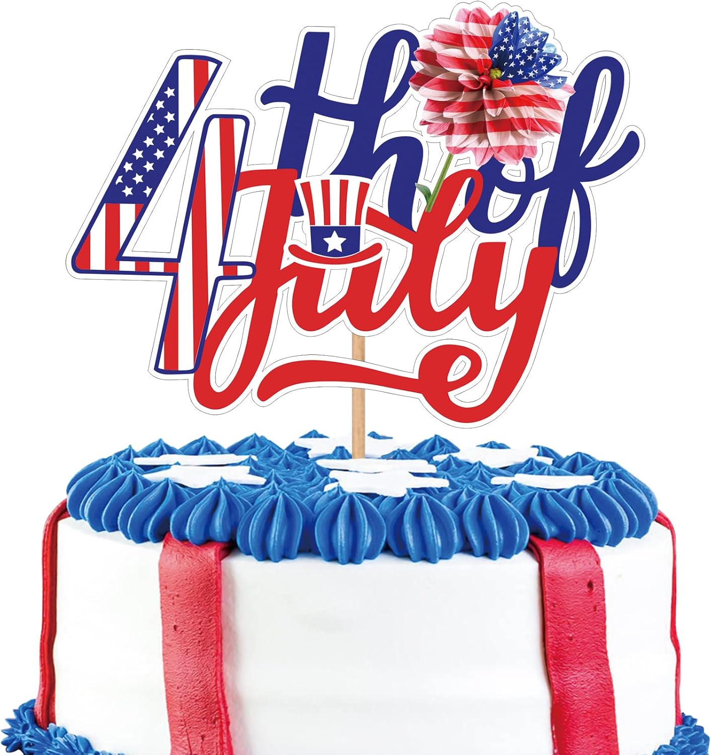 4th of July Birthday Cake Topper - USA Patriotic Independence Day Theme cake Decoration,American National Day Party Supplies