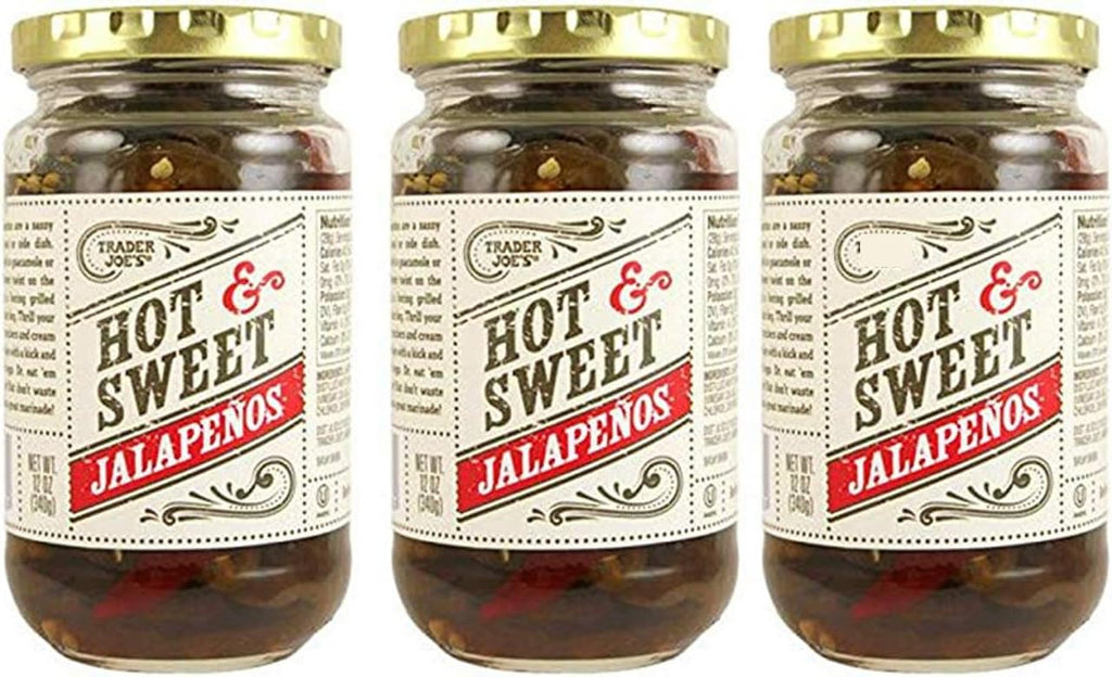 Trader J's Hot & Sweet Jalapenos 12 oz (Pack of 3)