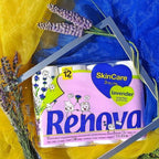 Renova Skin Care Lavender Toilet Paper – 12 Premium Scented 3-Ply Rolls